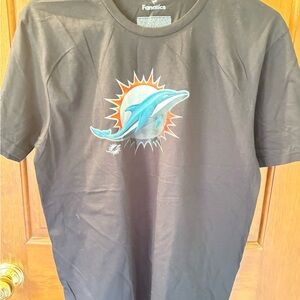 Fanatics Black Tee with Blue Dolphin Design